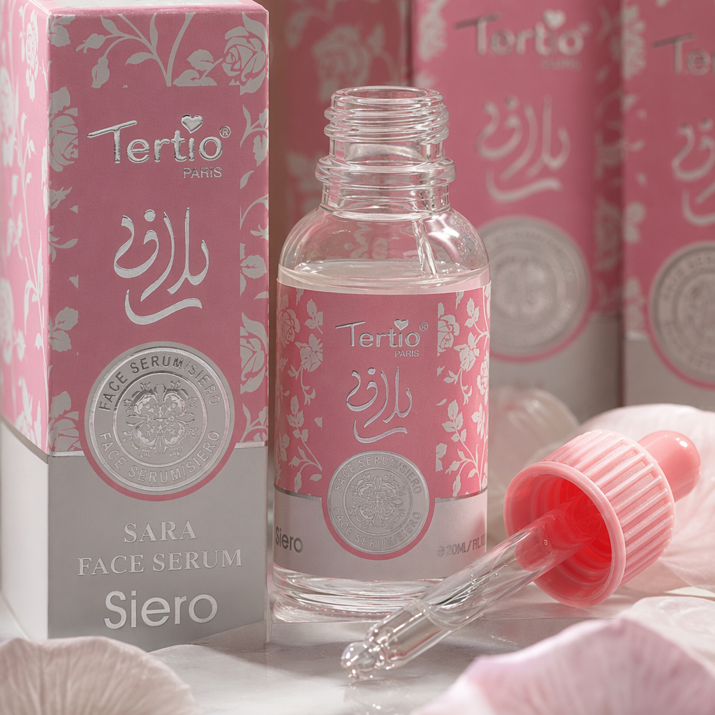 Tertio Siero pink rose-patterned facial essence 12-bottle small box with dropper bottle Application Scenario