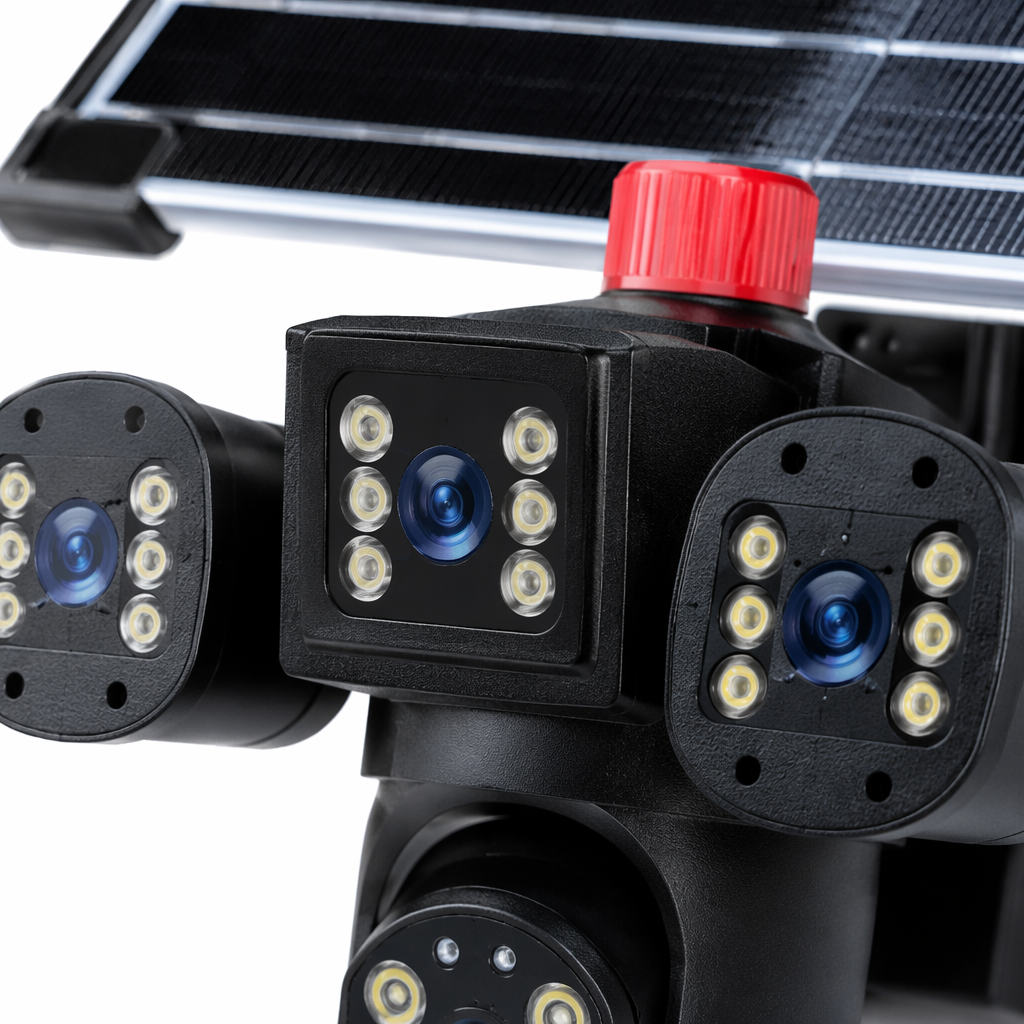The black solar-powered surveillance camera is wind-resistant and cold-resistant outdoors, with IP66 water resistance and long battery life Application Scenario