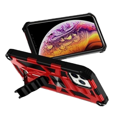The red and black phone case with an invisible ring stand is compatible with Apple, Huawei and Xiaomi Item Picture