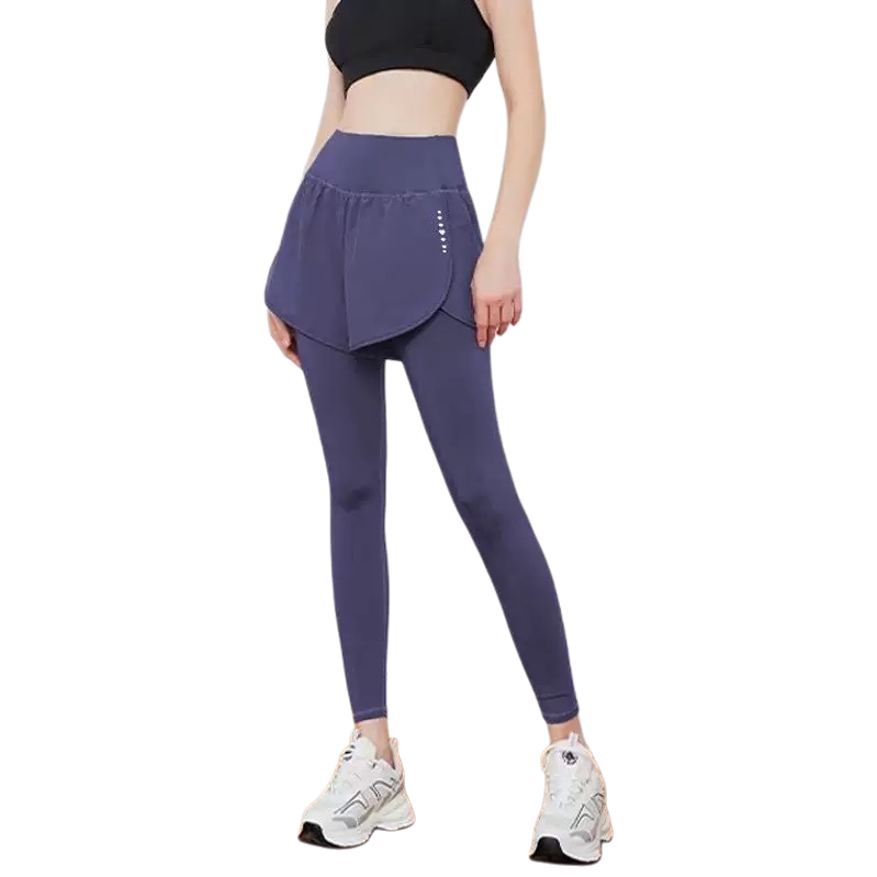 Purple sportswear set, the same quick-drying and breathable fitness wear for female models Item Picture