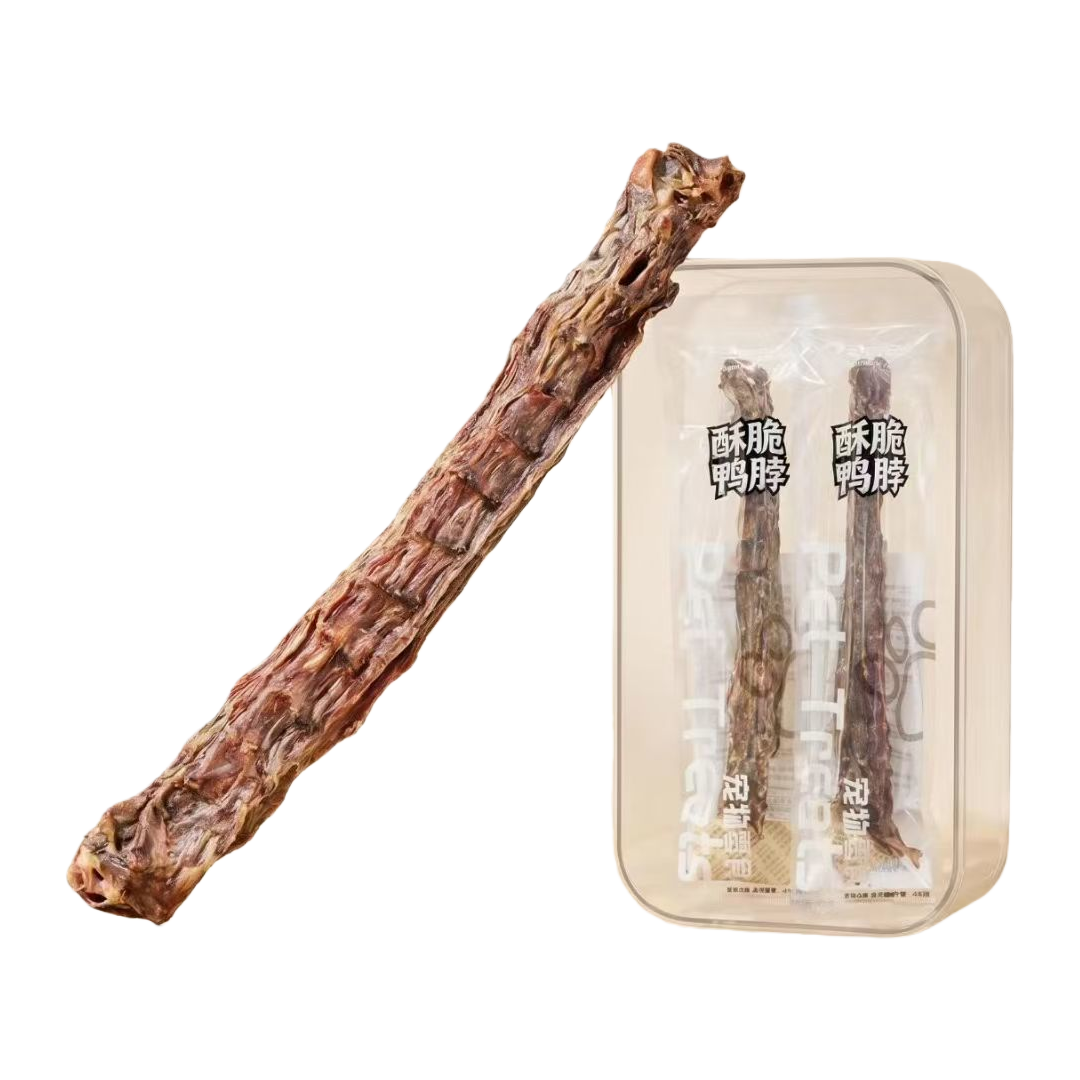 Brown duck neck marinated snacks come in individual small packages. The meat is firm, spicy and delicious Item Picture