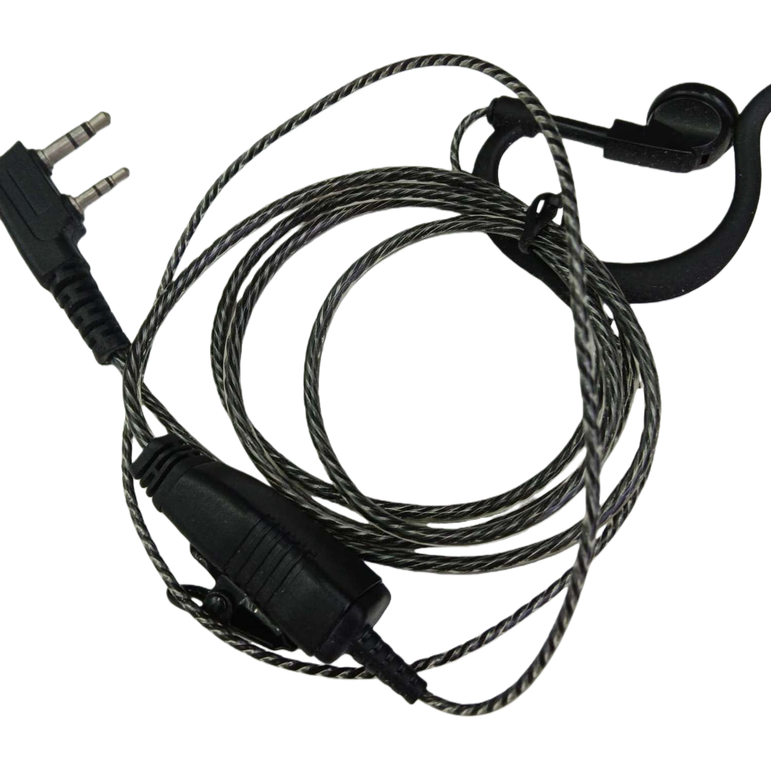 كابلات لولبية سوداء مع مشبك ميكروفونات مزدوج Item Picture