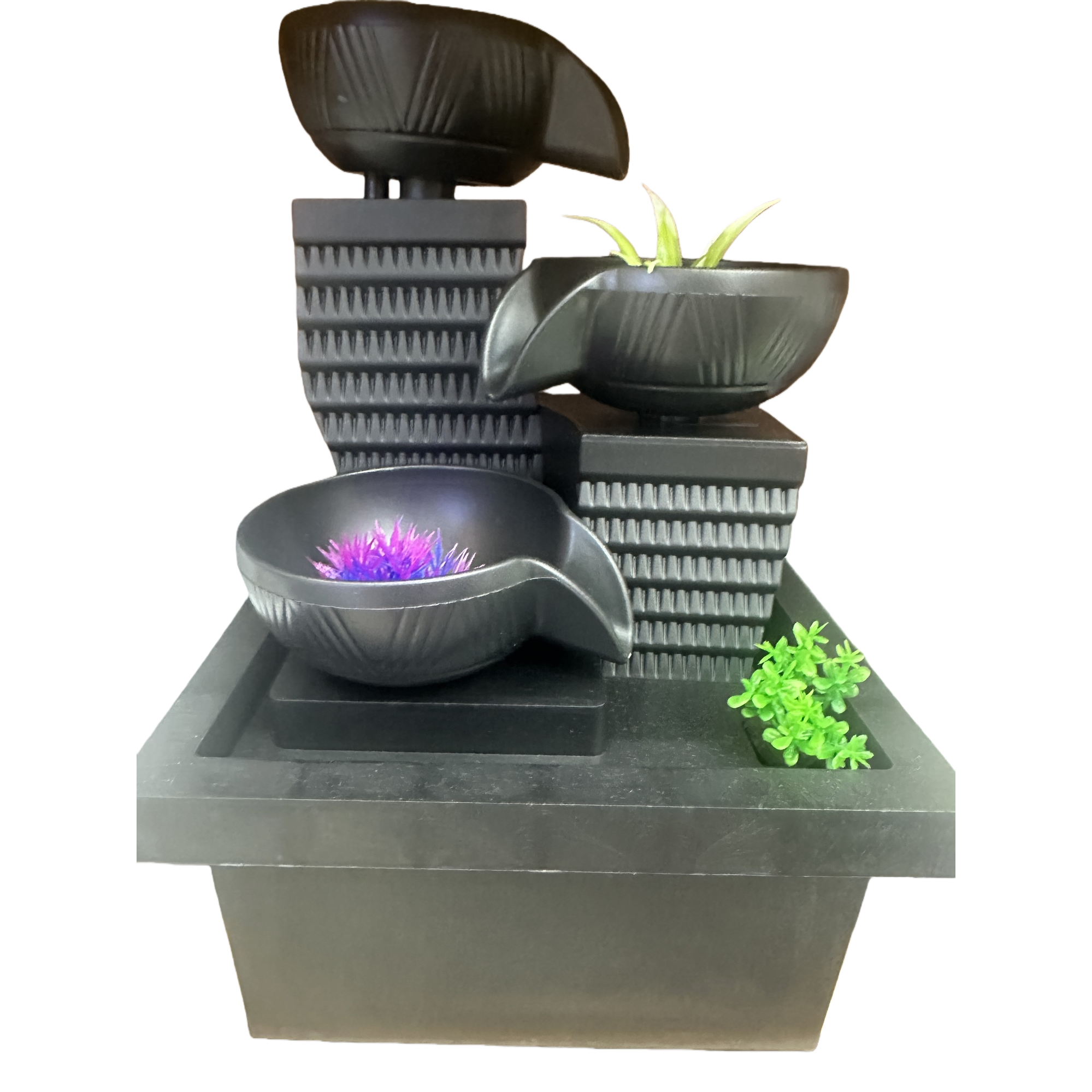 New desktop water flow decorative items, office desktop fountain, indoor Zen-like wealth-attracting water flow decoration, three bowls Item Picture