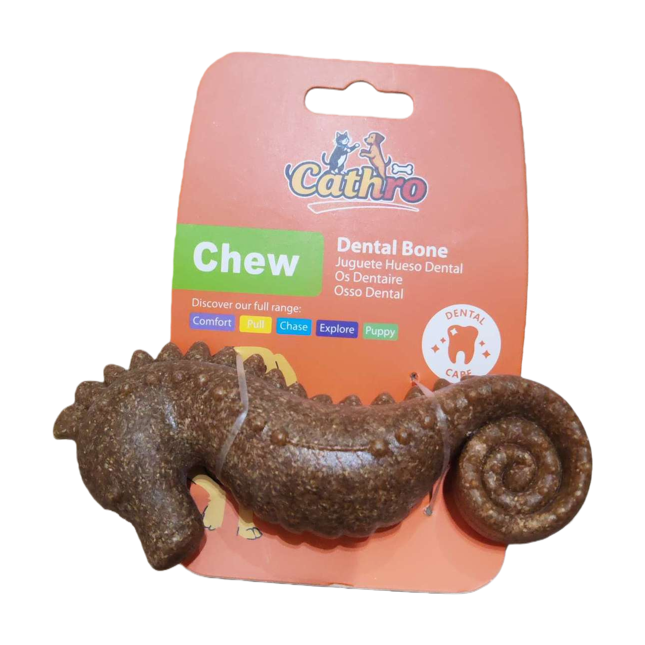 Seahorse enticing pet chewing toy, teeth grinding and cleaning, resistant to biting, elastic rubber, rice material added, safe to chew Item Picture