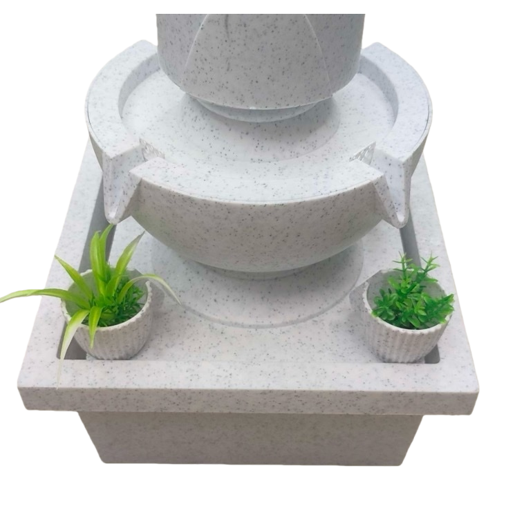 New desktop water flow decoration, office desktop fountain, indoor Zen-like wealth attraction, three-bowl water flow decoration water feature Item Picture