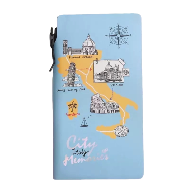 Light blue Italian City landmark illustration travel notebook City Italy Memories White keyboard scene Item Picture