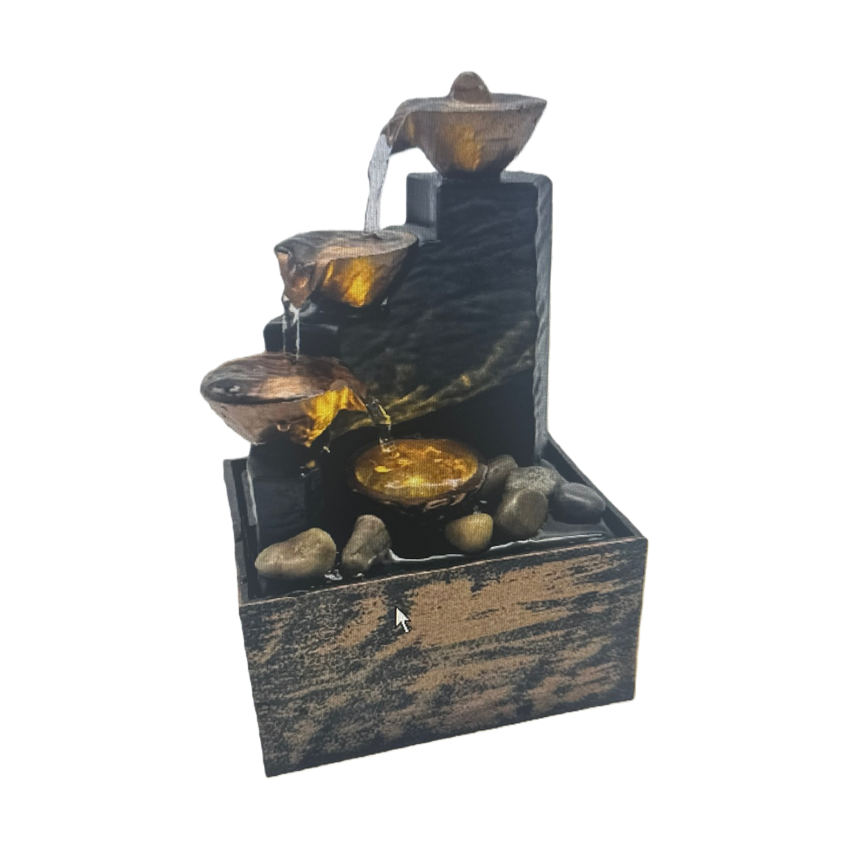 Living room, home, office, desktop, small fountain, wealth attraction, water flow ornaments, landscape decorations, craft gifts, four bowls of water flow Item Picture