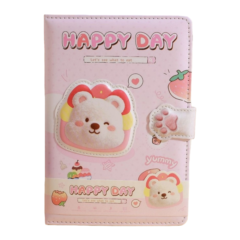 A simple and cute student diary with a pink cartoon bear theme Item Picture