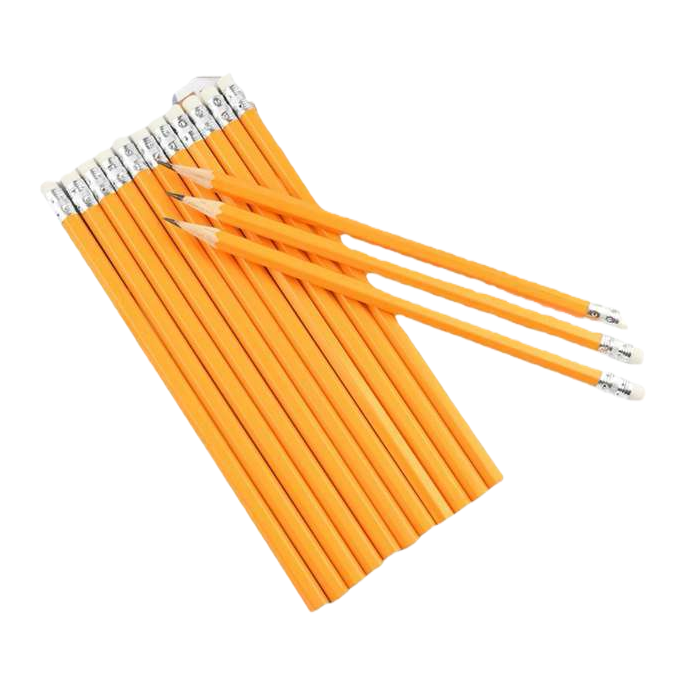 Orange wooden pencils for 2B drawing, special stationery for students' exams Item Picture