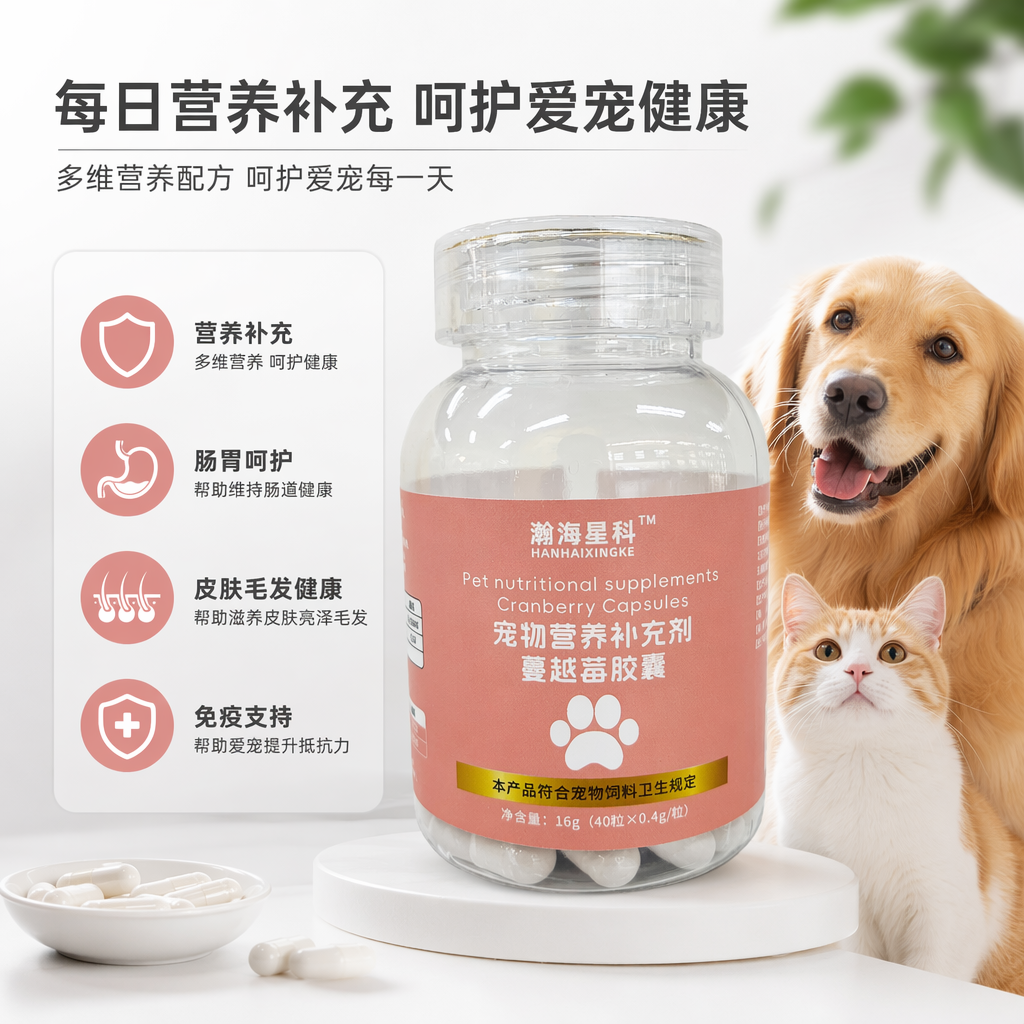 Hanhai Xingke Transparent Bottle Pet Nutritional Supplement Cranberry Capsules