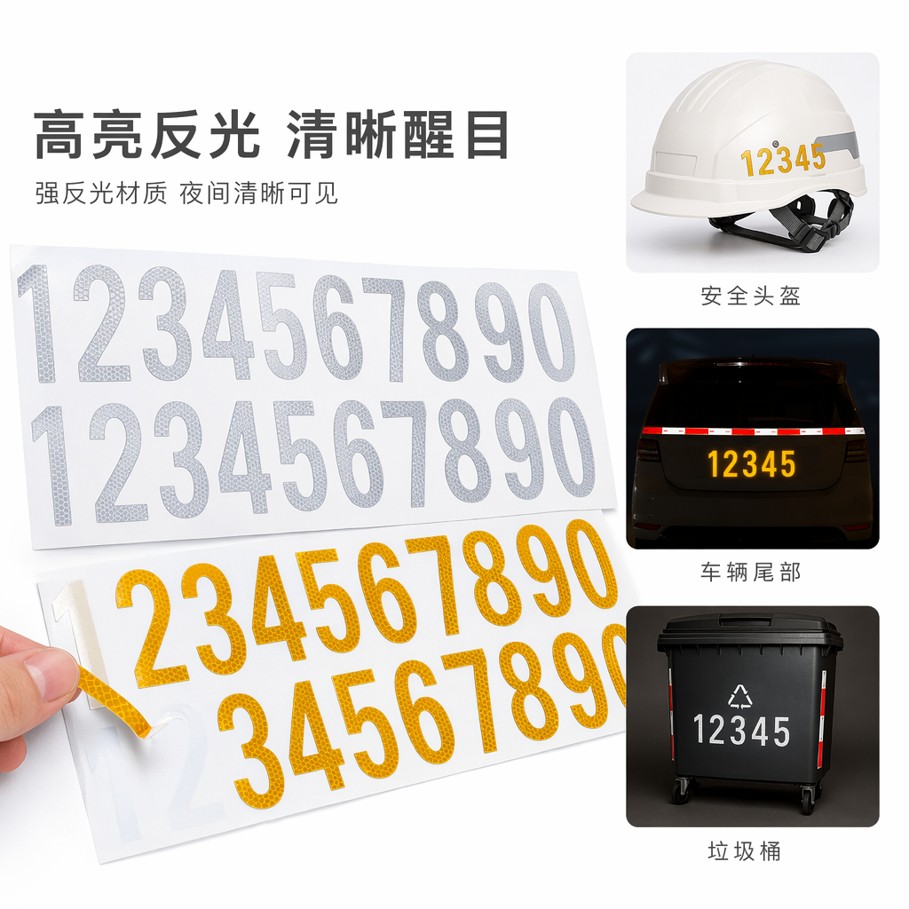 白色数字贴纸+ 黄色数字贴纸+ 多色可选 数字墙贴 课堂教具 家居装饰