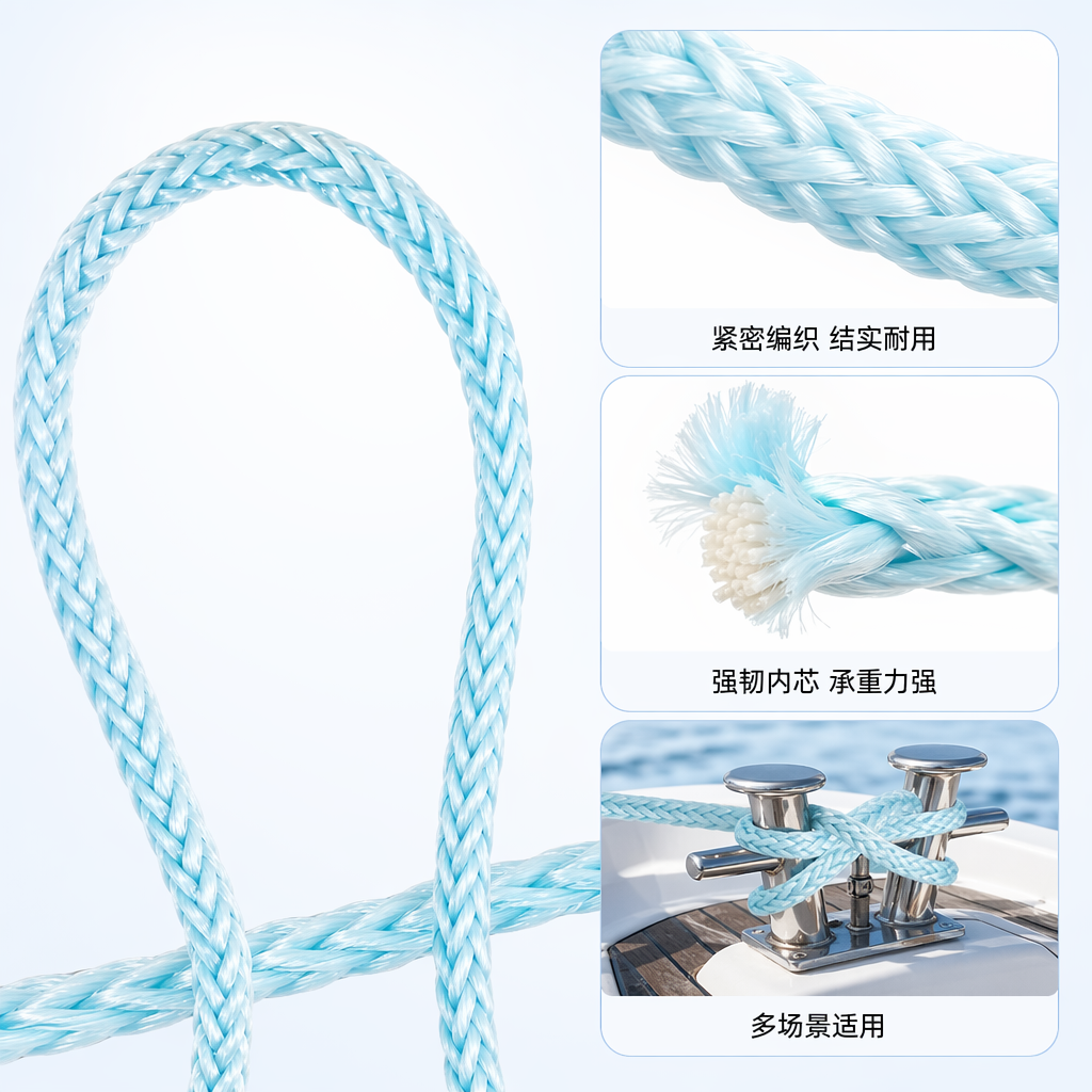 浅蓝色编织绳手工DIY绳子装饰绳家居编织材料图