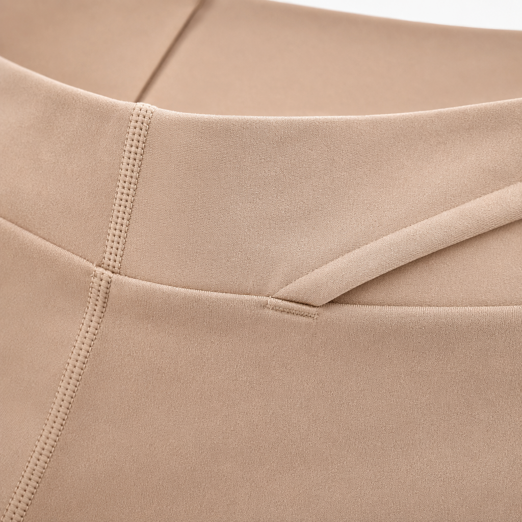 Beige tight-fitting sports pants for women, high-elasticity slimming yoga fitness pants, the same style for female models Application Scenario