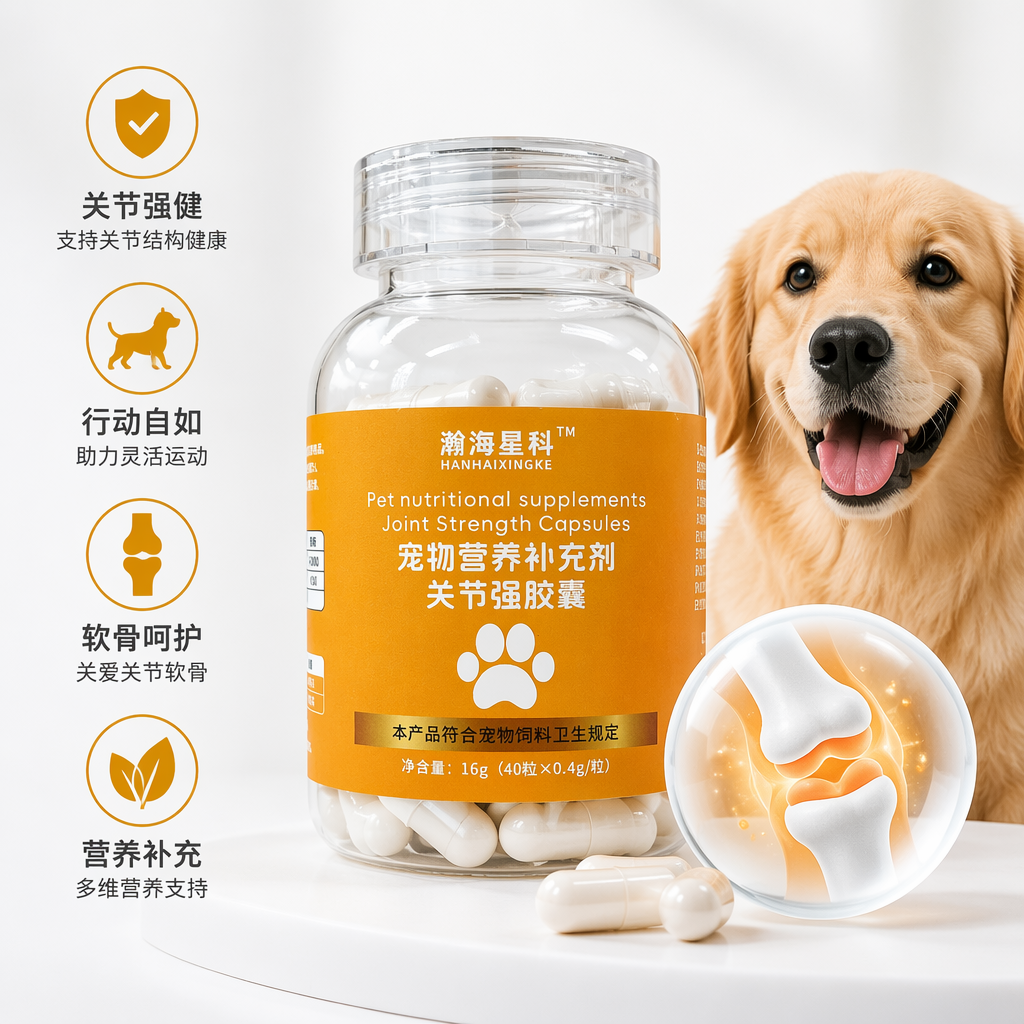 瀚海星科透明瓶装宠物营养补充剂关节强胶囊