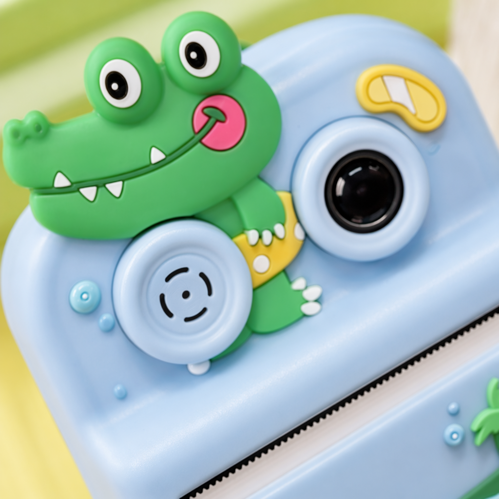 Blue and green crocodile-shaped children's printer Application Scenario