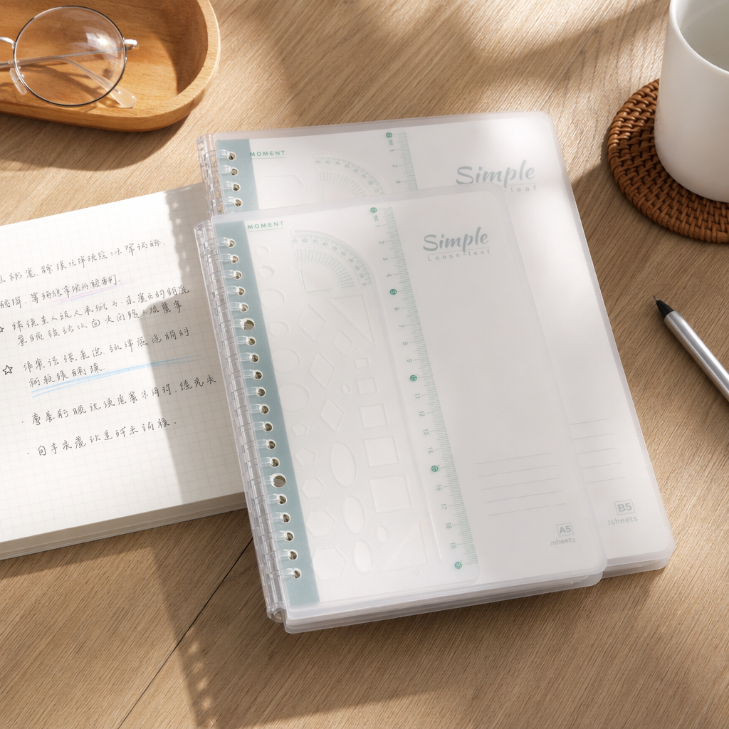 Green spiral-bound notebook A5 with thickened inner pages, simple and elegant for student office use details Picture