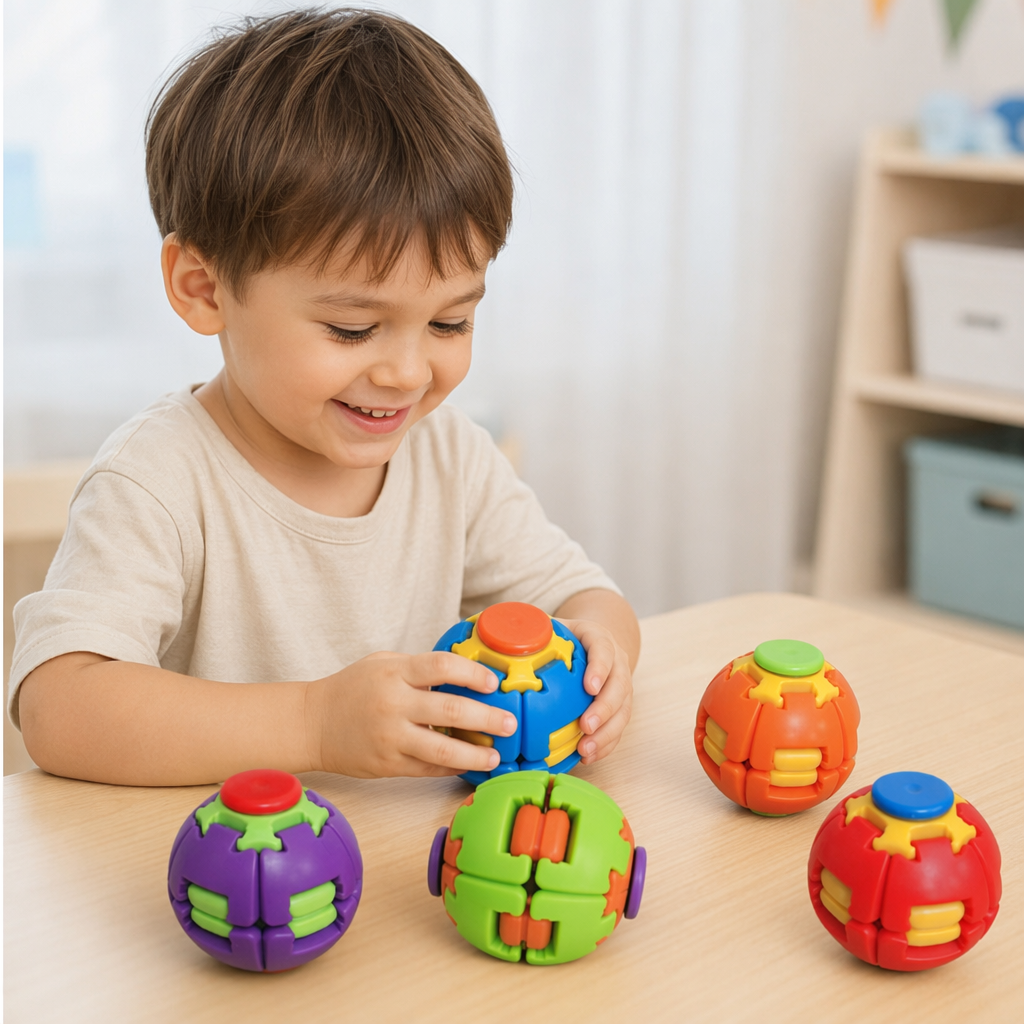 Colorful patchwork spherical educational toys for children's early education hands-on ability training details Picture