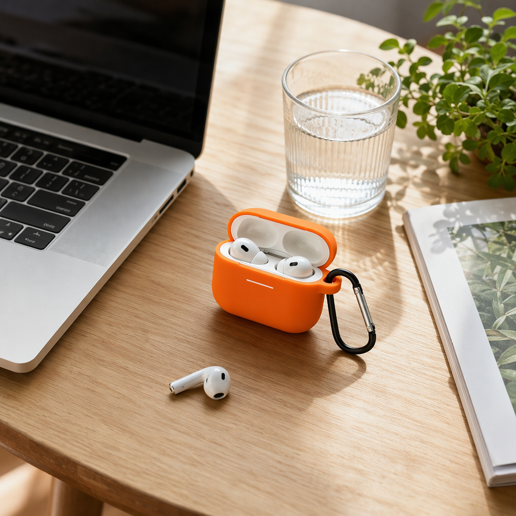 وتشحن الكهرباء لاسلكيا في قشرة السيليكا الملونة AirPODS Prop3 مع مقاومة فقدان الجسم details Picture