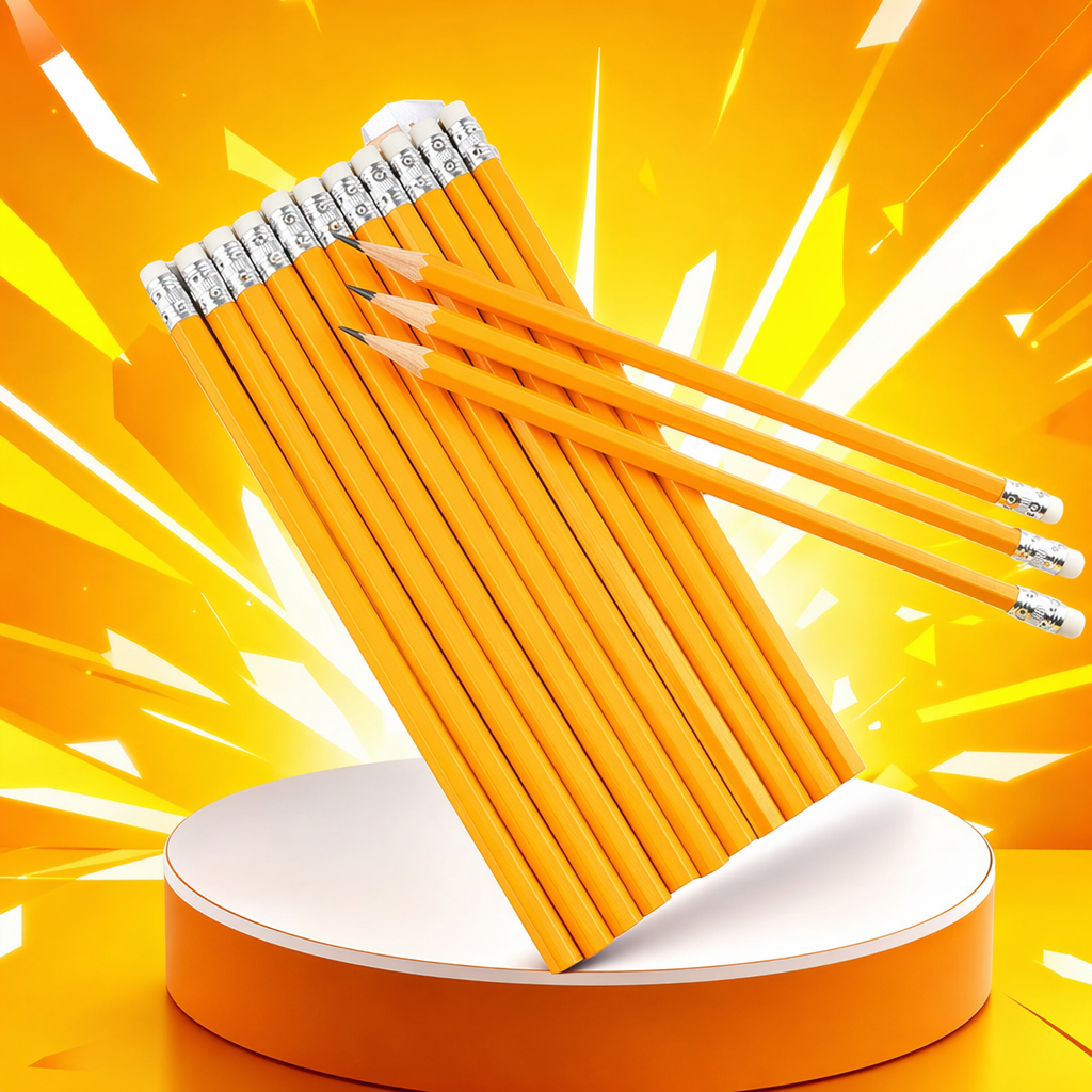 Orange wooden pencils for 2B drawing, special stationery for students' exams Specification image