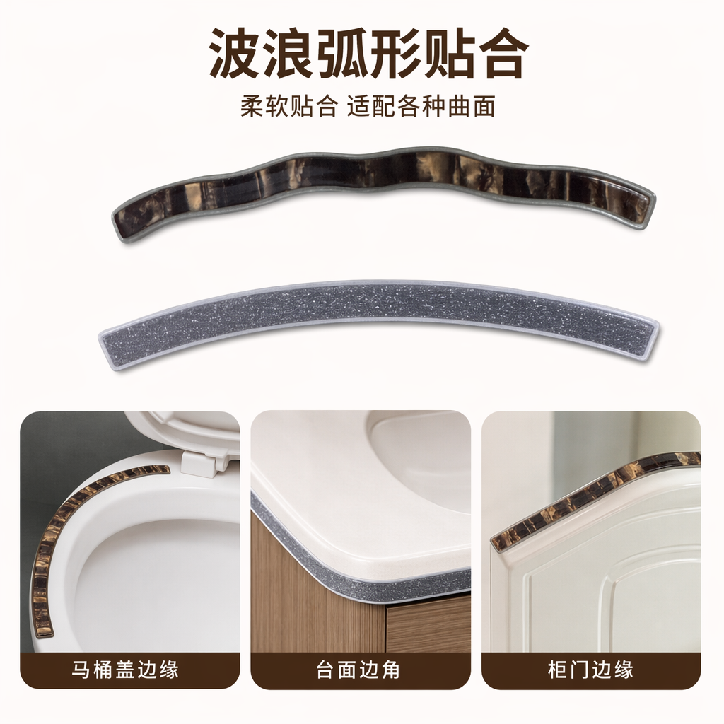 棕色波浪纹贴纸 个性装饰手账墙贴创意DIY自粘贴图