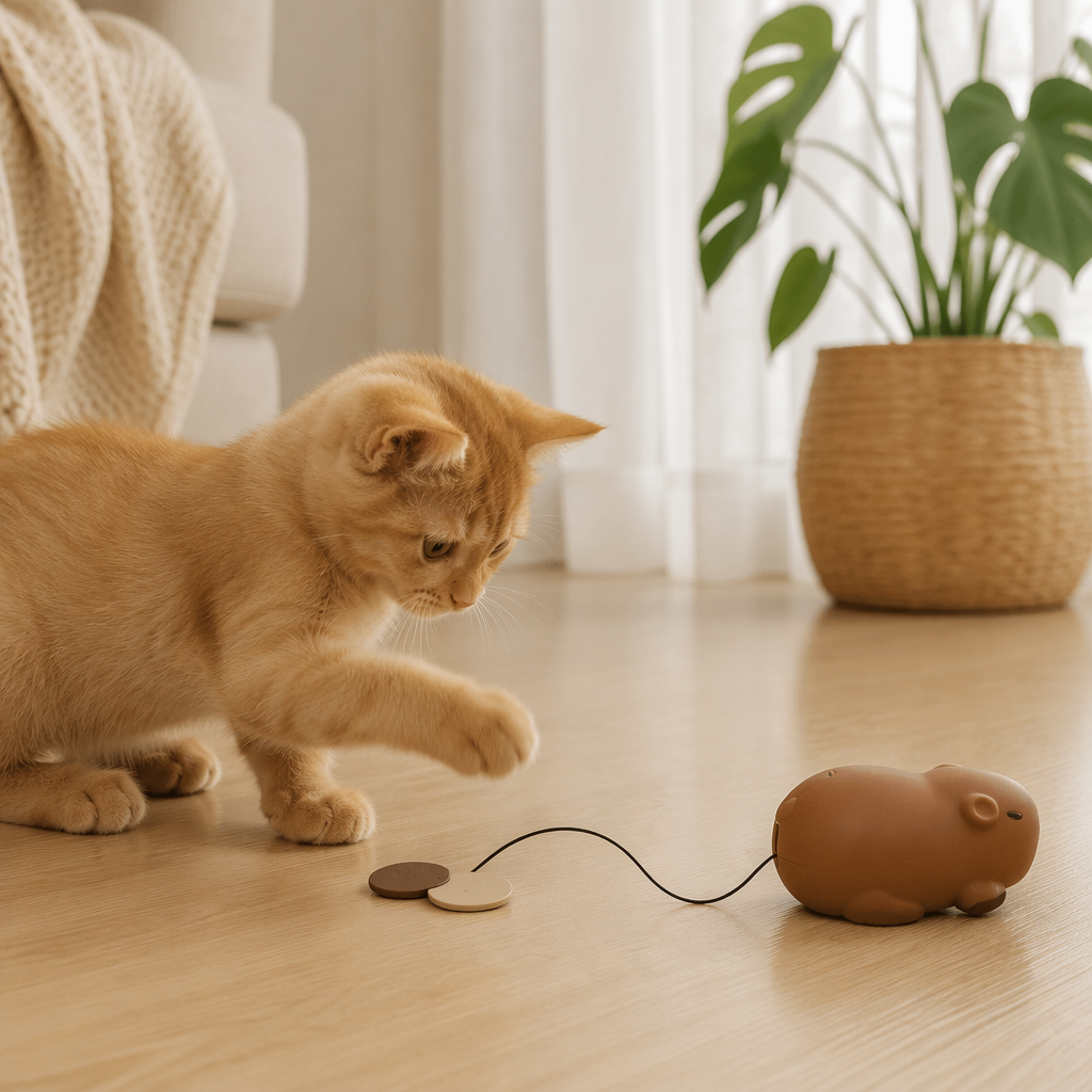 自动滚动逗猫卡皮巴拉猫玩具猫咪互动益智逗猫玩具 details Picture