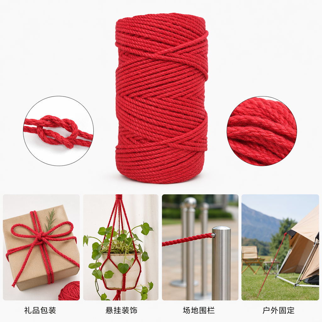 红色绳卷 编织手链DIY材料弹力绳手工制作配件