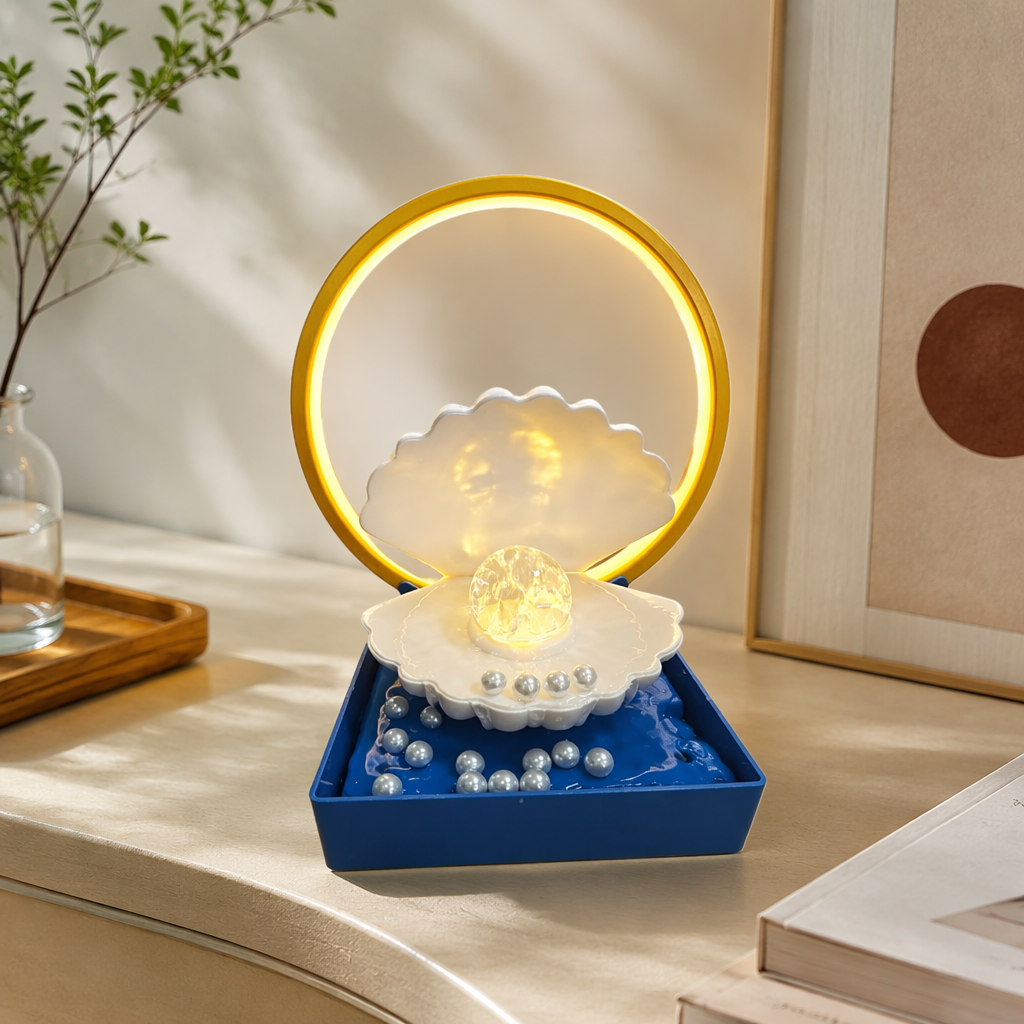 Light luxury and simple money-making revolving ball flowing water decoration, silent circulating water treasure basin for living room and bedroom, opening and moving gift details Picture