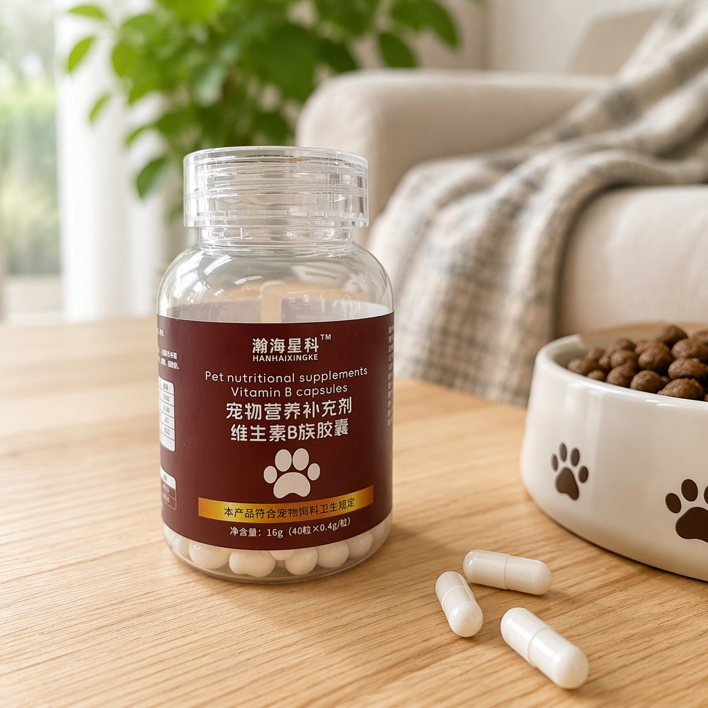 Hanhai Xingke Transparent Bottle Pet Nutritional Supplement Vitamin B Complex Capsules 40 Capsules details Picture