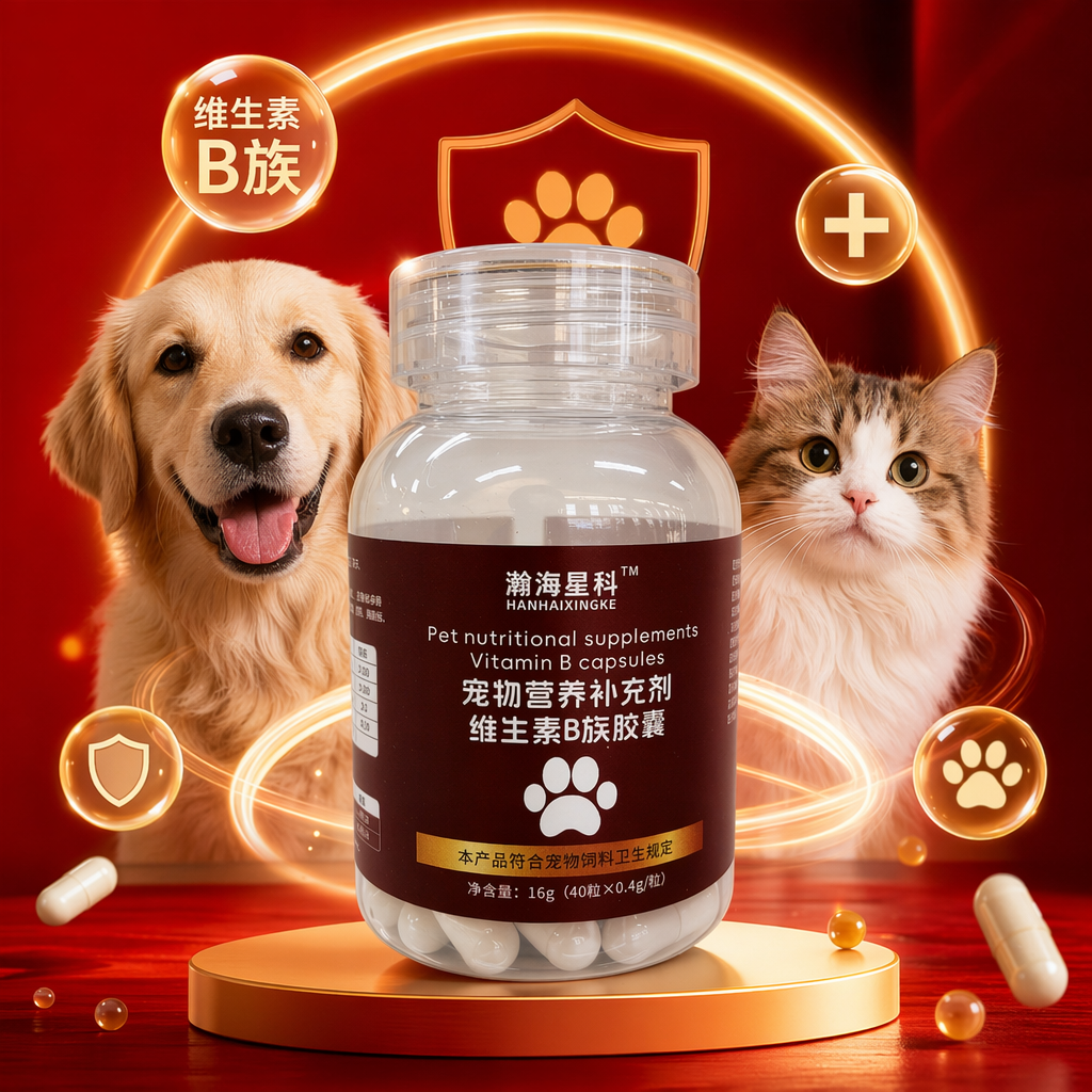 Hanhai Xingke Transparent Bottle Pet Nutritional Supplement Vitamin B Complex Capsules 40 Capsules Specification image