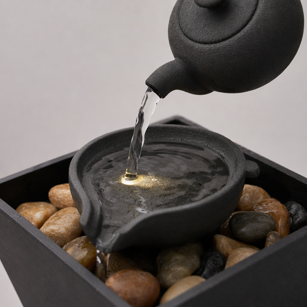 Living room, home, office, desktop, small fountain, wealth attraction, flowing water, decorative items, landscape ornaments, craft gifts, teapot, flowing water Application Scenario