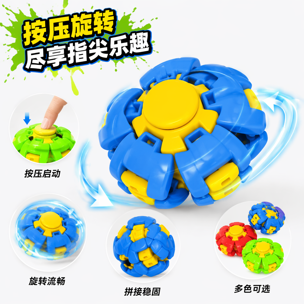 彩色压力旋转球玩具盒 益智解压儿童成人趣味减压玩具