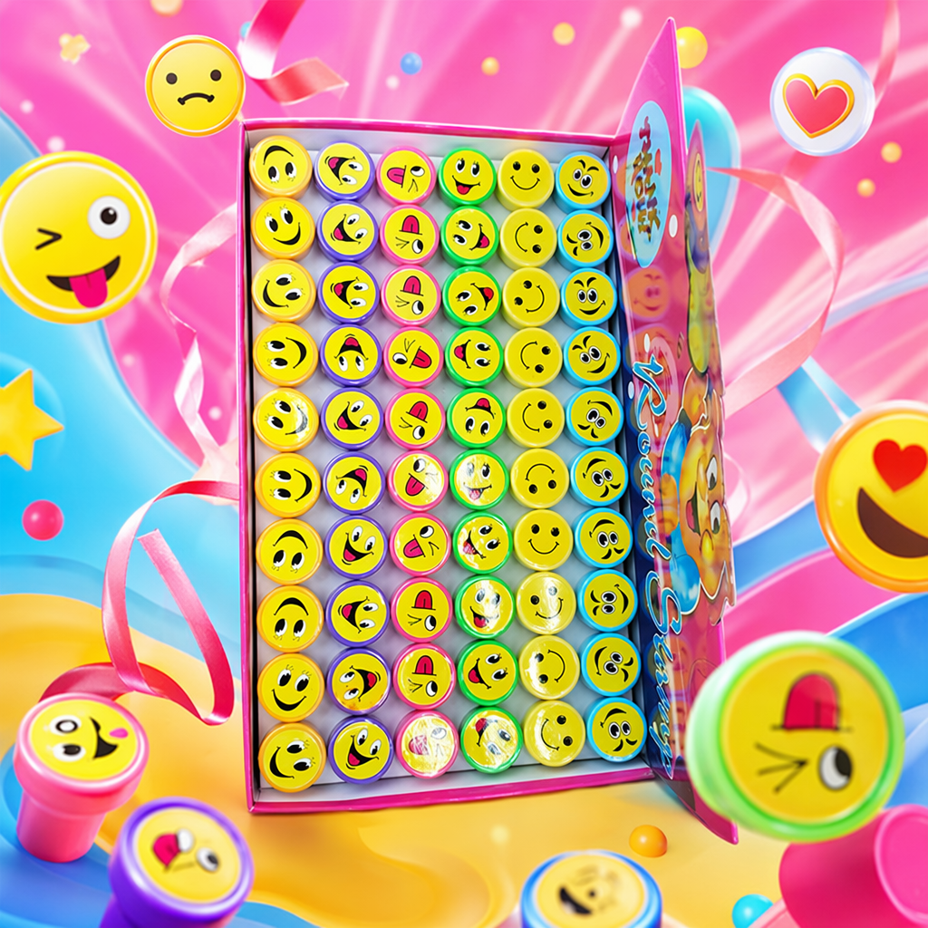 Colorful smiling face stickers, children's DIY decorative stickers, creative and fun Specification image