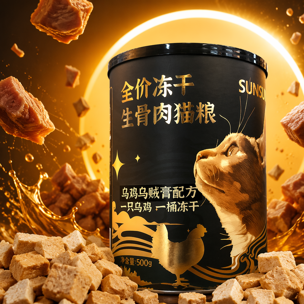 وصفة الدجاج المجمد المجفف للقطط، وهي الغذاء الرئيسي للحيوانات الأليفة الأساسية، 500G Specification image