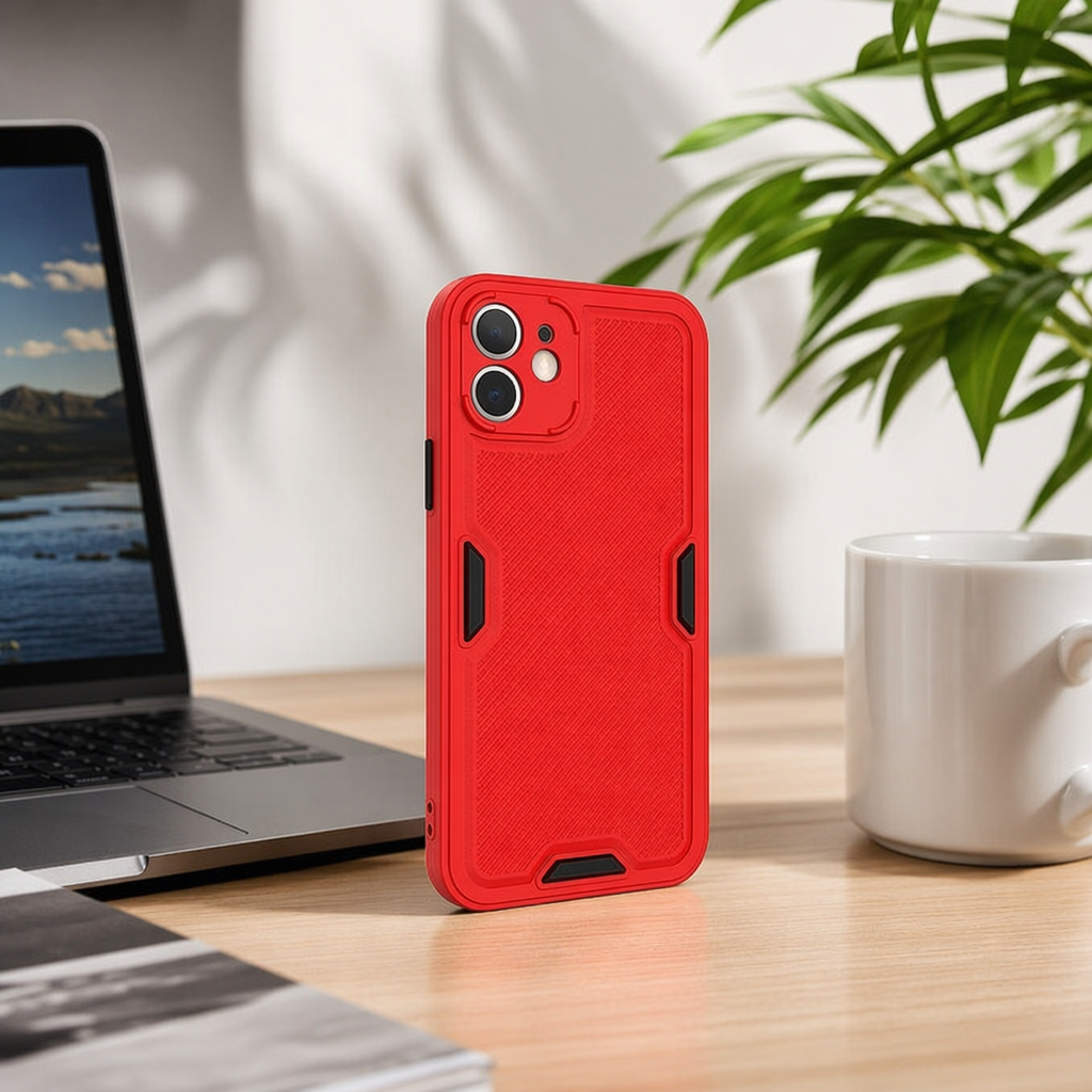 The red phone case is a universal anti-drop soft silicone protective cover for Apple, Huawei and Xiaomi details Picture