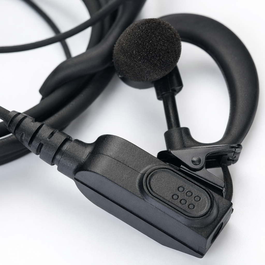 Multi-pin side-insertion digital dedicated walkie-talkie, K-head ear-hook walkie-talkie headphones, black ear-hook microphone cable, noise reduction, high-definition communication, compatible with multiple devices Application Scenario