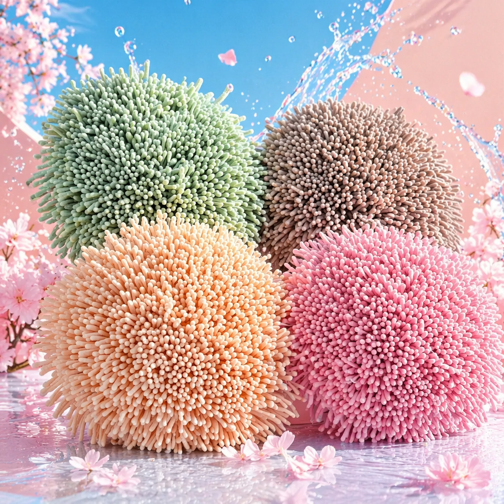 绢花三束彩色花艺材料球 白粉黄细长花蕊 高仿真藤条人造花头100545166详情4