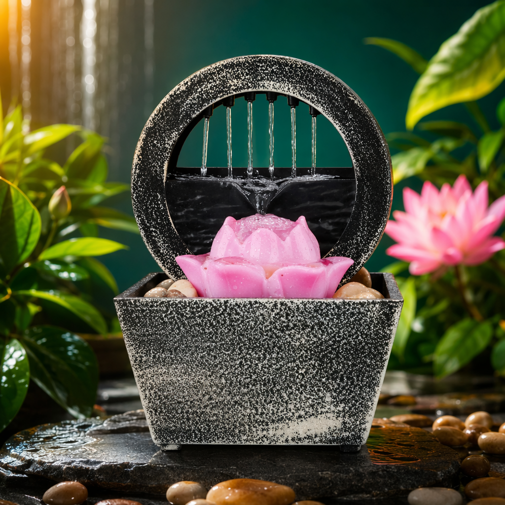 Living room, home, office, desktop, small fountain, flowing water display, landscape decoration, craft gift display Specification image
