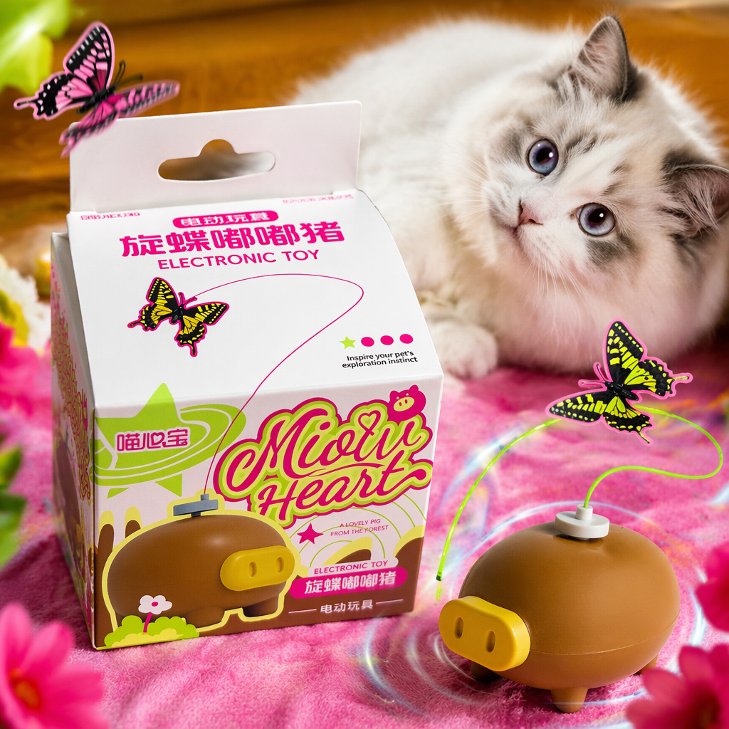 Swirling Butterfly Dudu Pig Teasing Cat Pet toys, smart toys for cats and dogs Specification image