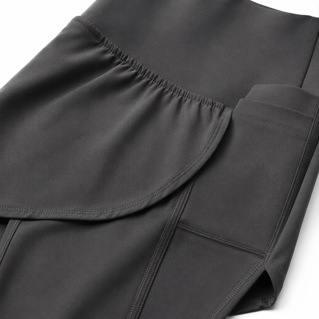 A casual, loose and slimming two-piece grey sportswear skirt set for women Application Scenario