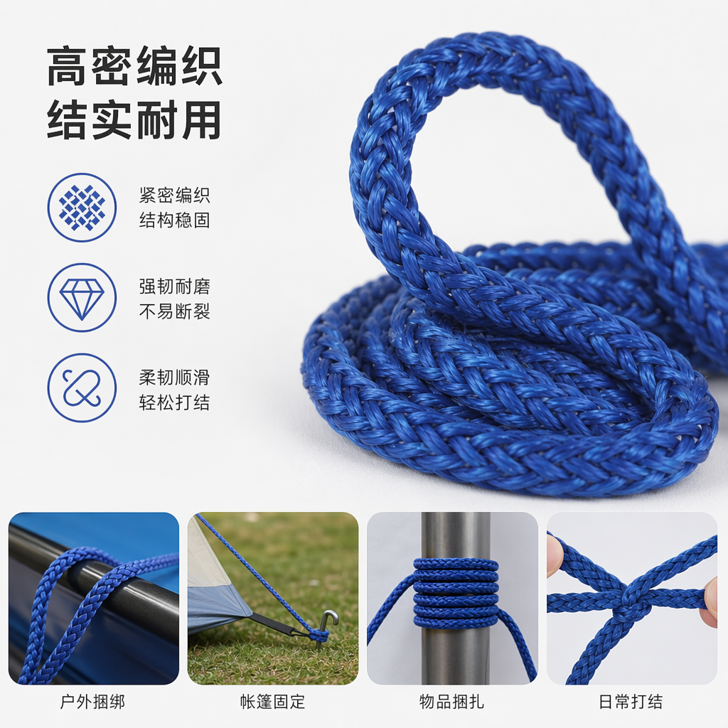 蓝色编织绳 手工DIY编织材料 家居装饰绳索 编织手链绳