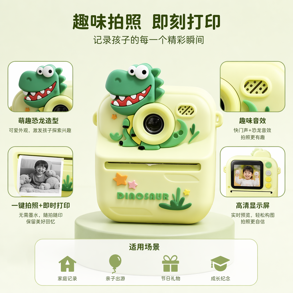 黄色恐龙相机和蓝色恐龙相机儿童益智拍照玩具