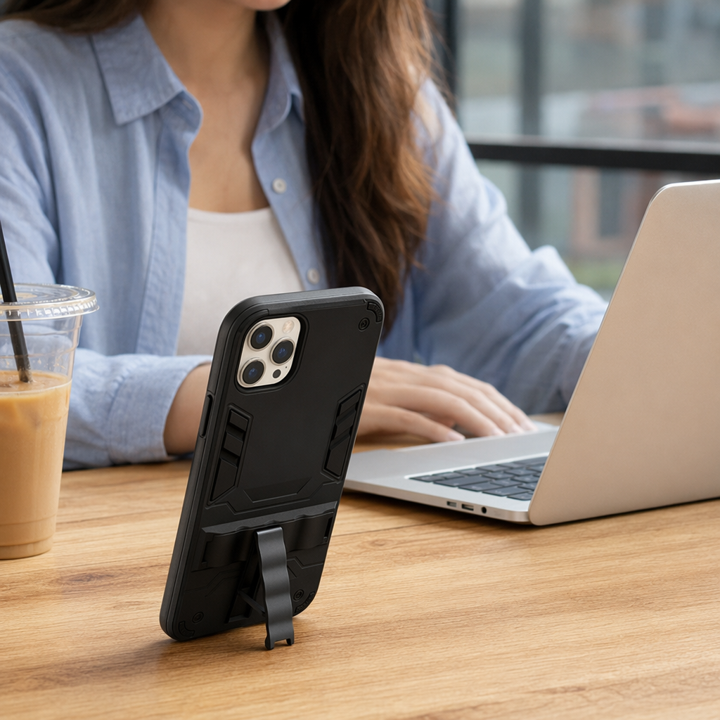 Black phone case, light and scratch-resistant, fully wrapped with TPU, compatible with Apple, Huawei and Xiaomi details Picture