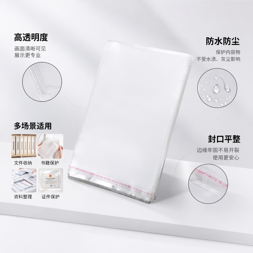 透明塑料袋堆叠式收纳袋加厚防漏家用厨房食品级密封袋