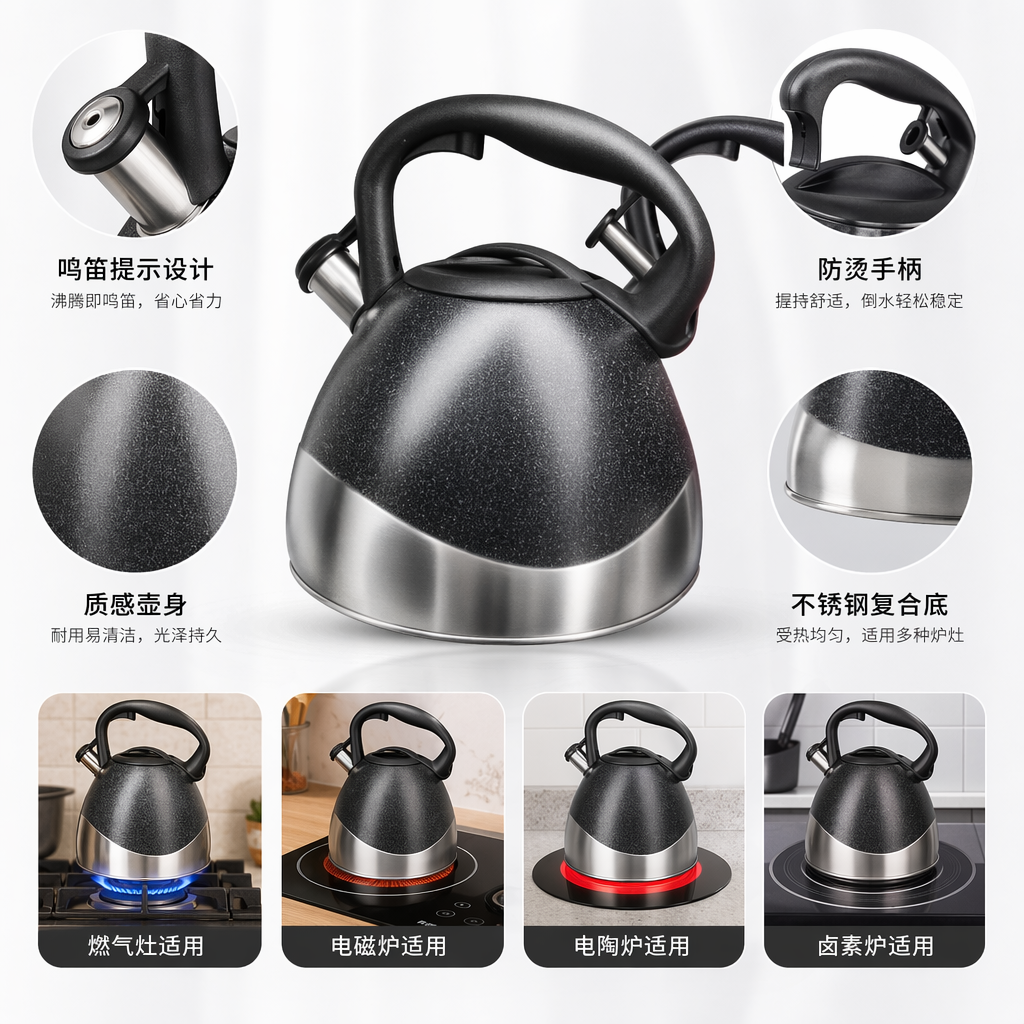 黑色斑点创意玻璃水壶 家用便携保温茶壶