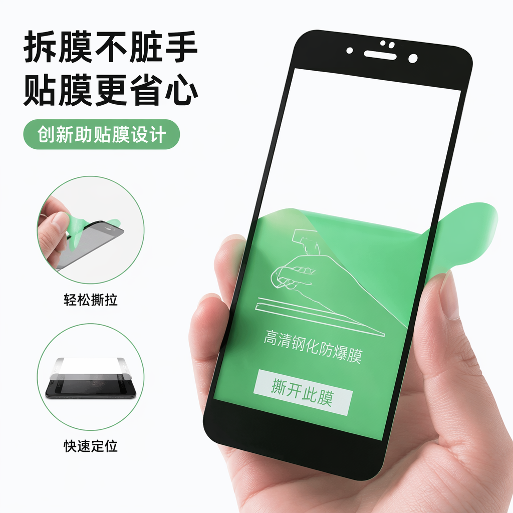 黑色手机屏幕保护膜 高透防刮高清贴合全屏覆盖