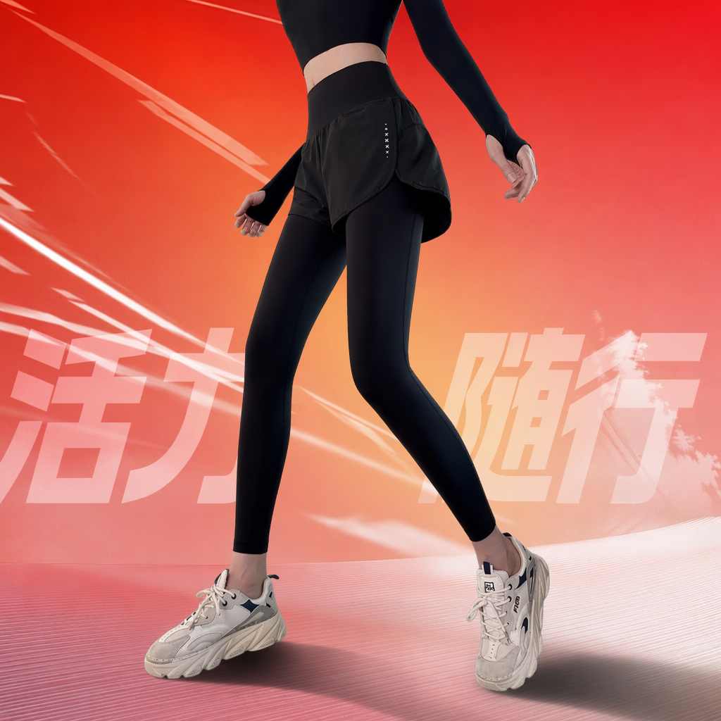 Black sportswear set with figure print, slim and quick-drying, unisex Specification image