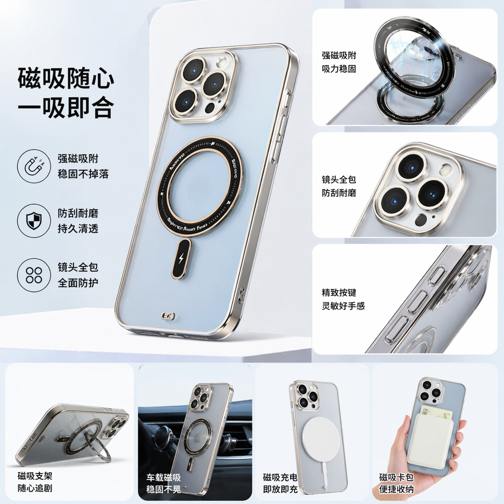 透明手机壳 适用iPhone15Pro超薄防摔软边全包保护套