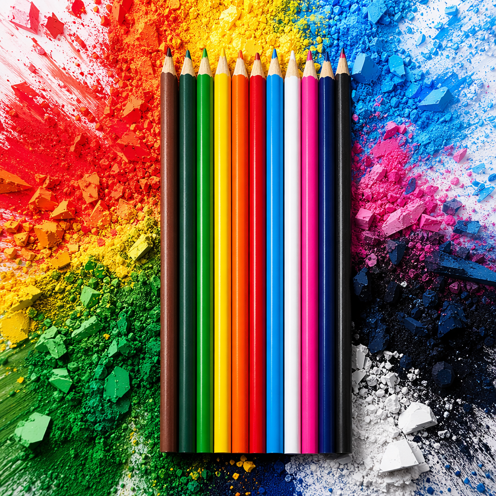 A 24-color water-soluble colored pencil set specifically for children's drawing and art Specification image