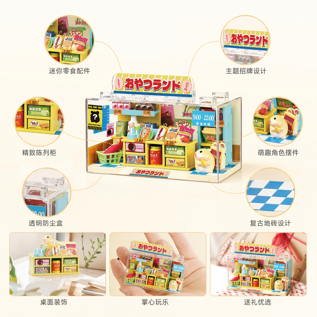 彩色零食店模型创意DIY手工摆件桌面装饰儿童益智玩具