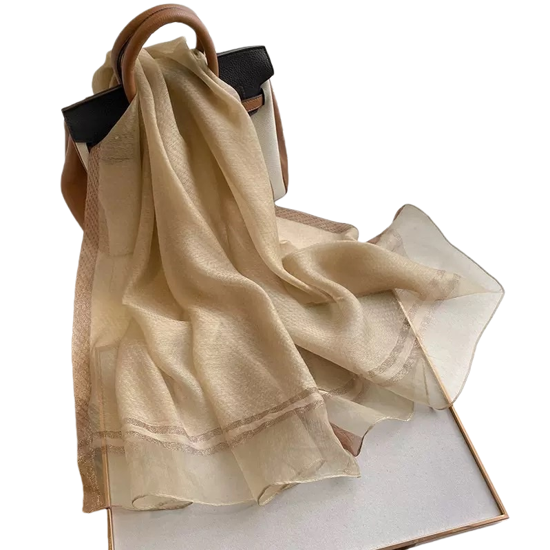 السيدة الوشاح البيج الحرير هي رقيقة الربيع والصيف وخفيفة الوزن Item Picture
